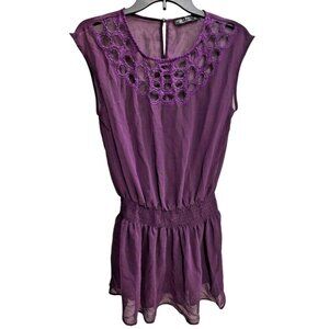New Sleeveless Smocked Drop Waist Mini Dress